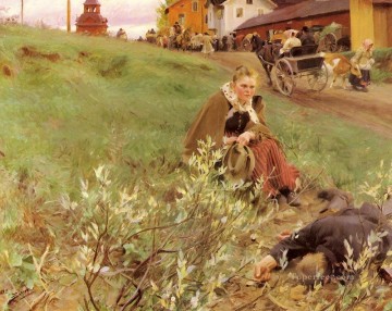 Anders Zorn Painting - Mora Marknad foremost Sweden Anders Zorn